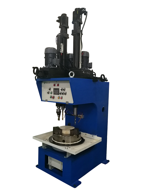 管樁端板法蘭自動鉆孔攻絲三頭機