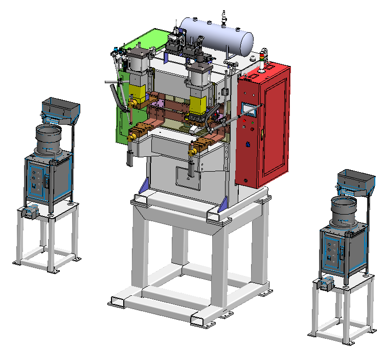 一體成形門環凸焊機焊接工位