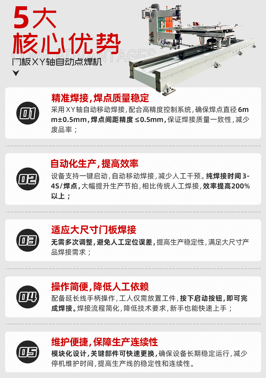 門板XY軸自動點焊機詳情核心優勢